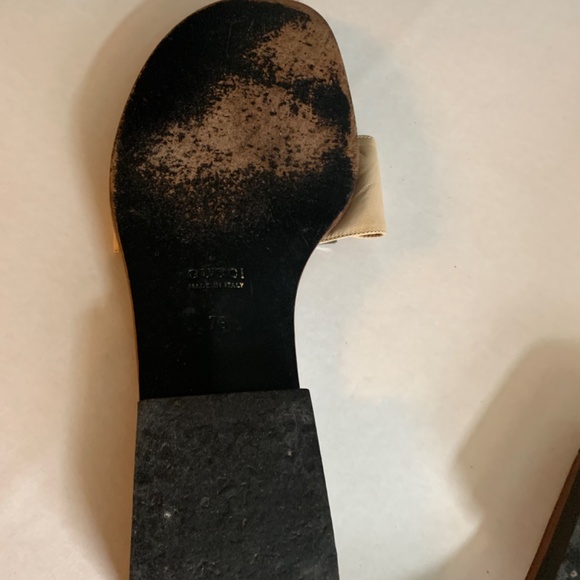 Gucci leather slides cream tan beige size 7 - Picture 5 of 5